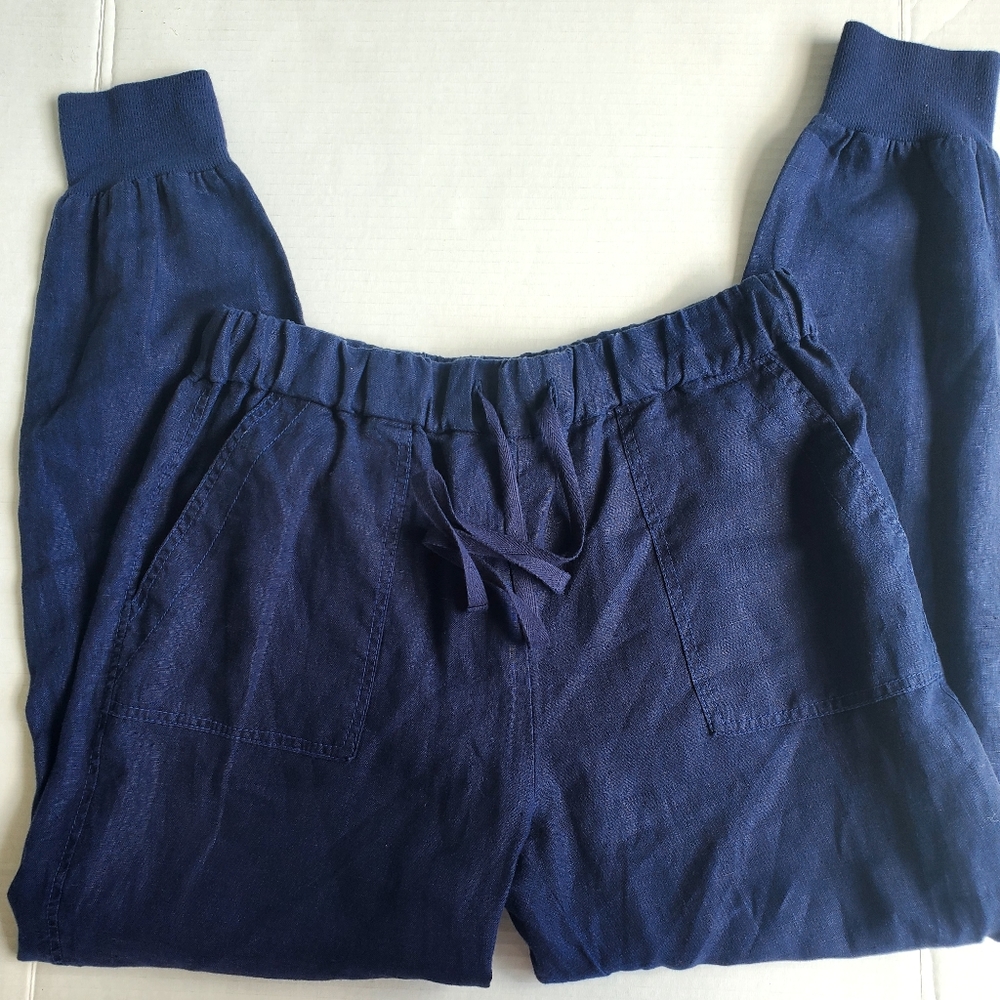 JOIE Navy Linen Joggers
